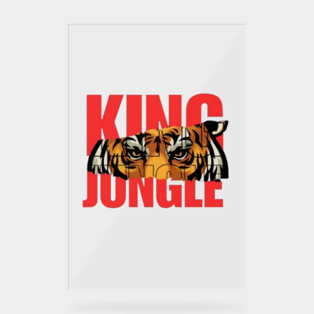 Señal Acrílica Rey Jungla – Diseño de Poder de Tigre Salvaje (Anverso)