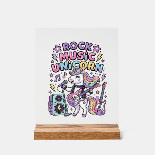 Señal Acrílica Roca de música de unicornio encantador mercado Ar