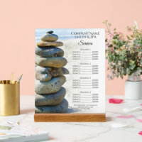 Rock Stack Cairn Spa Salon Services Menú