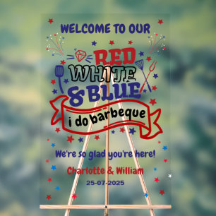 Señal Acrílica Rojo Blanco y Azul hago Barbacoa Regalo para la No