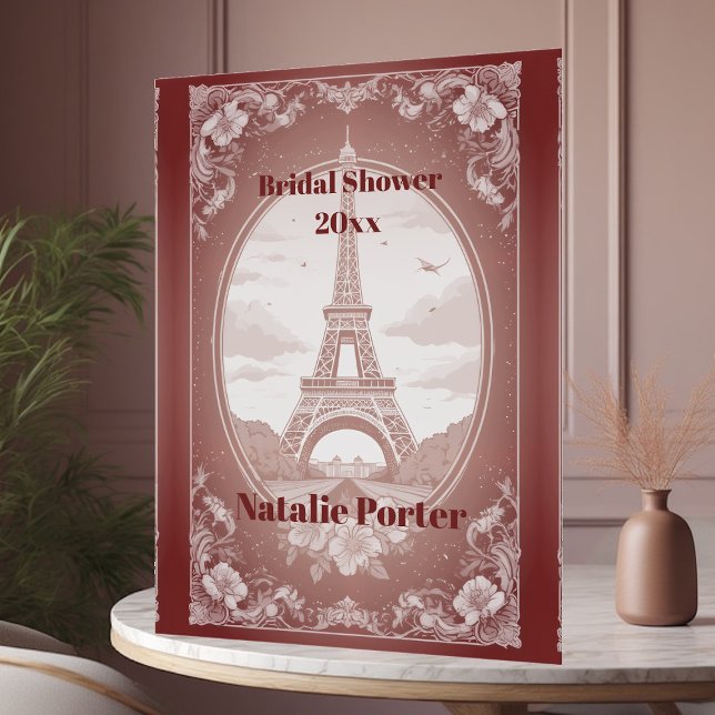 Señal Acrílica Romantic Paris Miss to Mrs Bridal Shower Welcome  (Romantic Paris Miss to Mrs Bridal Shower Welcome Acrylic Sign)