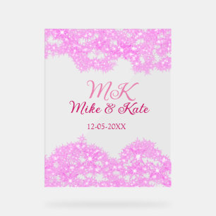 Señal Acrílica Rompecabezas rosa añadir nombre de pareja fecha pu