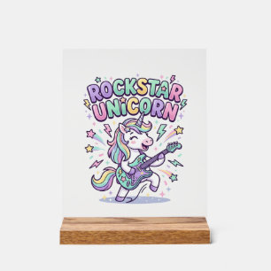 Señal Acrílica Ropa gráfica encantadora de unicornio estrella de 