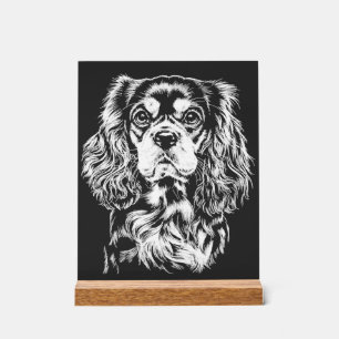 Señal Acrílica Ropa minimalista con retrato de Cavalier King Char