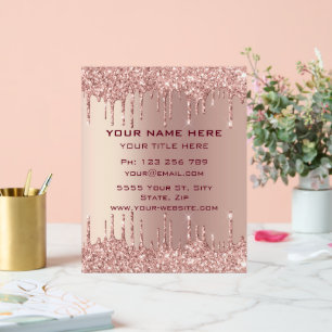 Señal Acrílica Rosa Personalizado Purpurina de oro Rótulo Acrílic