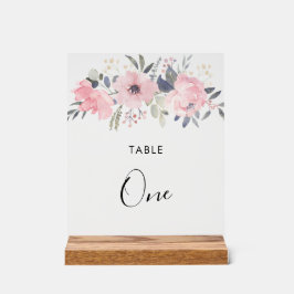 Señal Acrílica Rosas florales rosados Número de tabla de follaje 