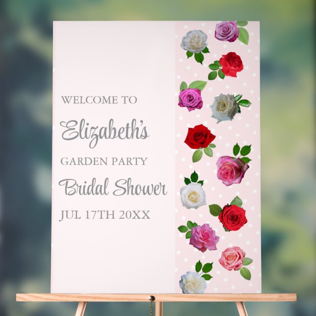 Señal Acrílica Rose Garden Party Bridal Shower (Neutral )