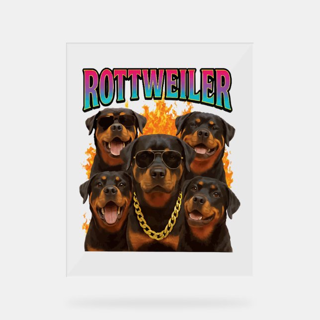 Señal Acrílica Rottweiler (Anverso)