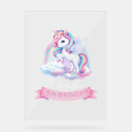 Señal Acrílica Rótulo acrílico a una mágica fiesta de cumpleaños.