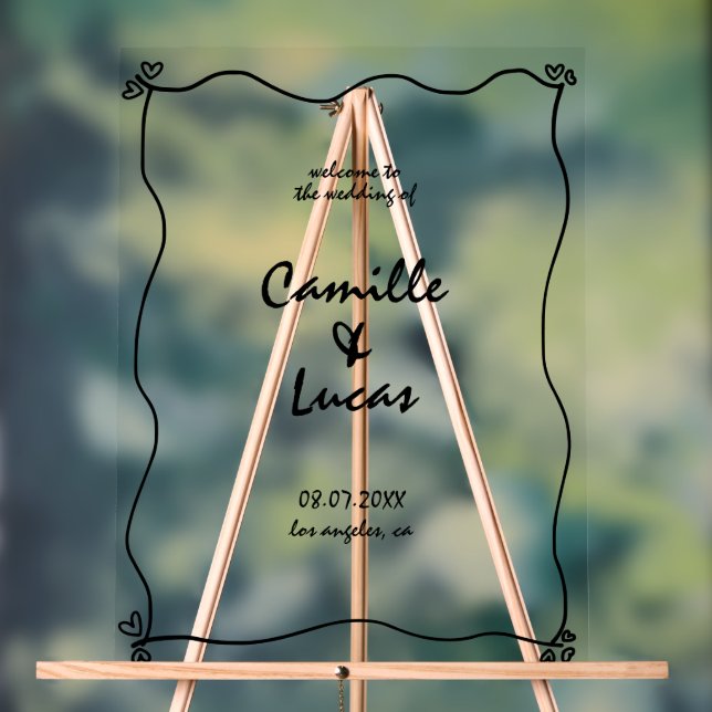 Señal Acrílica Rótulo acrílico Boda capilar retro manuscrito (Neutral )