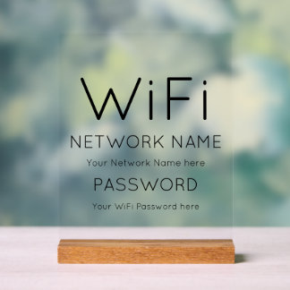 Señal Acrílica Rótulo acrílico con marca personalizado Wifi