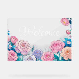 Señal Acrílica Rótulo acrílico de bienvenida