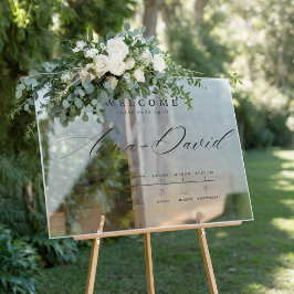 Señal Acrílica Rótulo acrílico de bienvenida a la boda minimalist