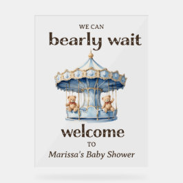 Señal Acrílica Rótulo acrílico de bienvenida Baby Shower Twin Boy