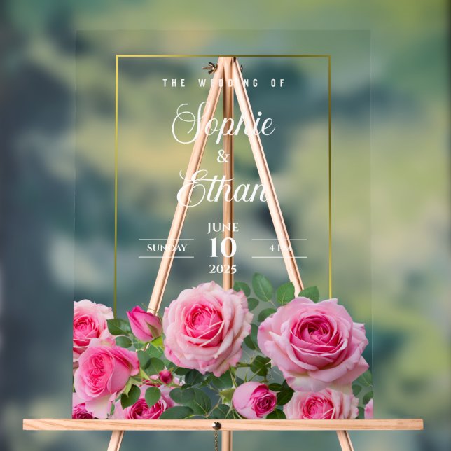 Señal Acrílica Rótulo acrílico de bienvenida de boda personalizad (Neutral )