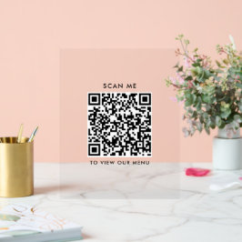 Señal Acrílica Rótulo acrílico de código QR - Menú de desprotecci