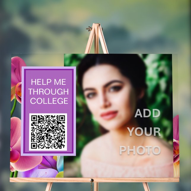 Señal Acrílica Rótulo acrílico de código QR moderno y elegante (Neutral )