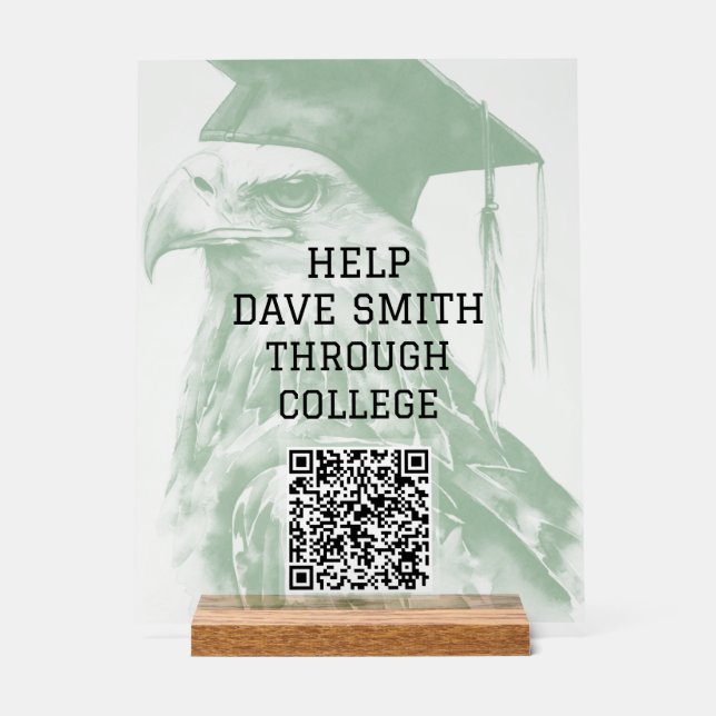 Señal Acrílica Rótulo acrílico de código QR Personalizado único (Anverso)