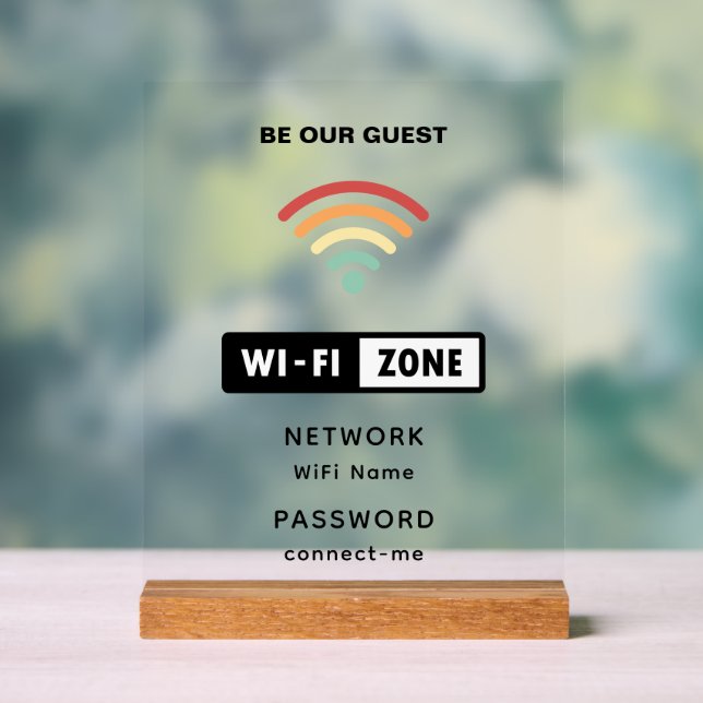 Señal Acrílica Rótulo acrílico de contraseña wifi simple minimali (Neutral )