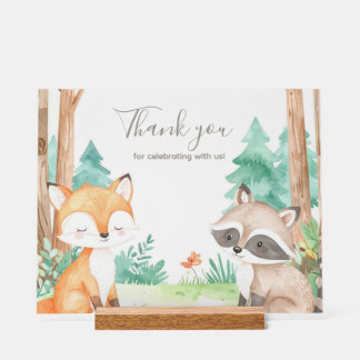 Señal Acrílica Rótulo acrílico de Cute Woodland Baby Shower
