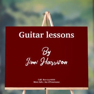 Señal Acrílica Rótulo acrílico de la profesora de guitarra de hor
