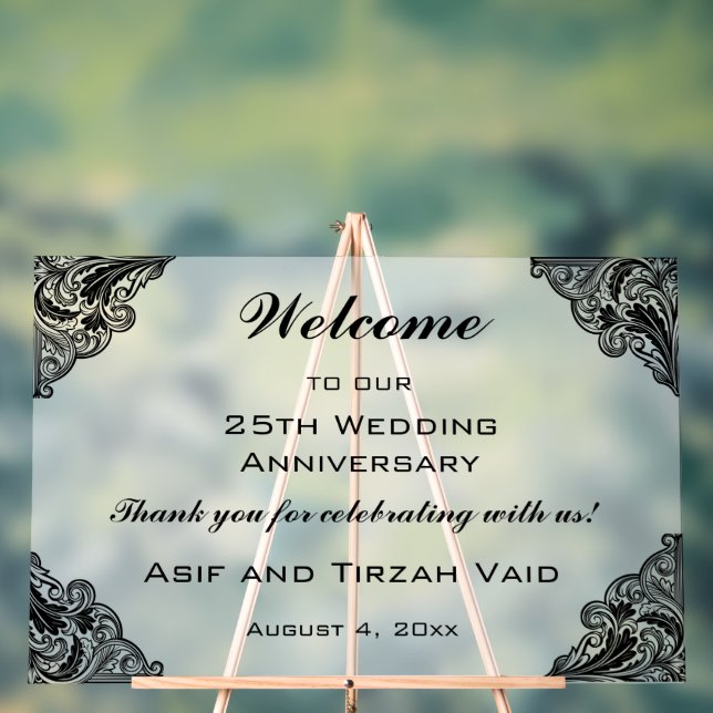 Señal Acrílica Rótulo acrílico de marco negro de bienvenida edita (Neutral )