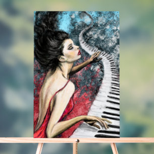 Señal Acrílica Rótulo acrílico de pintura artística para piano