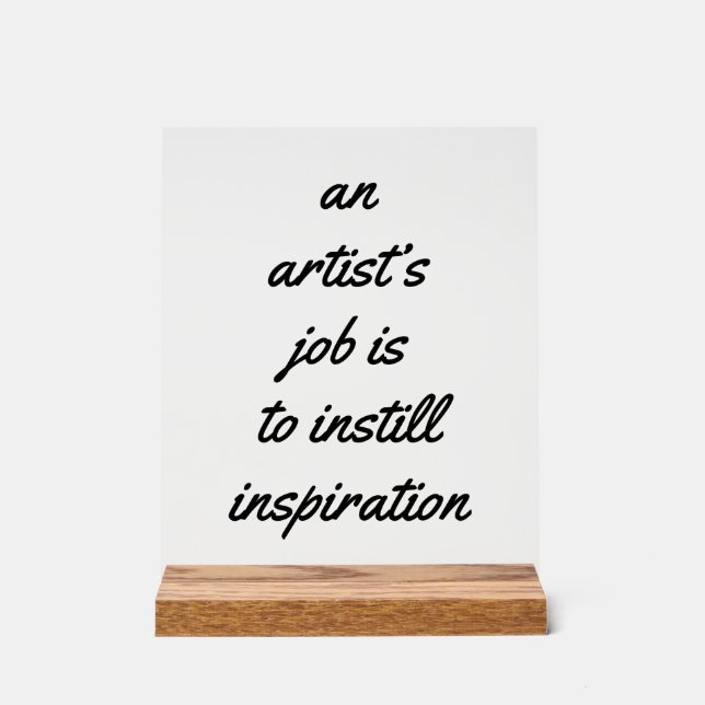 Señal Acrílica Rótulo acrílico de trabajo de artista (Anverso)