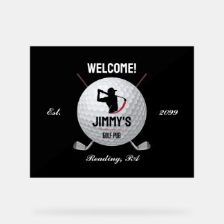Señal Acrílica Rótulo acrílico del bar de golf clásico personaliz