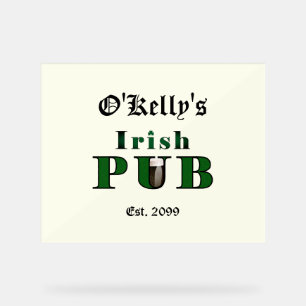 Señal Acrílica Rótulo acrílico del bar pub irlandés Man Cave