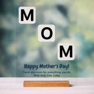 Señal Acrílica Rótulo acrílico del Collage de fotos de la madre