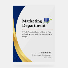 Señal Acrílica Rótulo acrílico del Departamento de Comercializaci