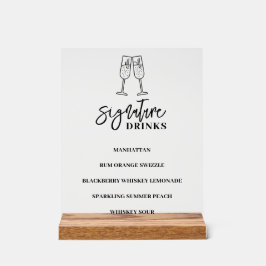 Señal Acrílica Rótulo acrílico del menú de barras bodas