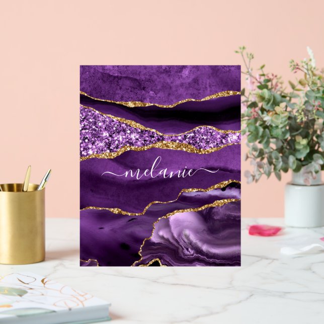 Señal Acrílica Rótulo acrílico del Purpurina Purple Gold (Boda)