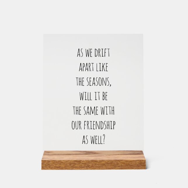 Señal Acrílica Rótulo Acrílico Distinto de la deriva (Anverso)