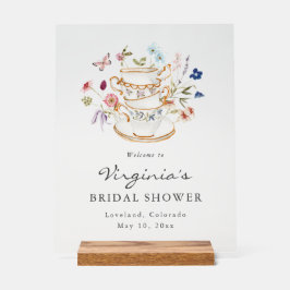 Señal Acrílica Rótulo acrílico Fiesta de té de novia