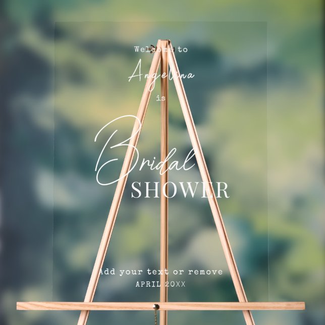 Señal Acrílica Rótulo acrílico para ducha de novia. (Neutral )