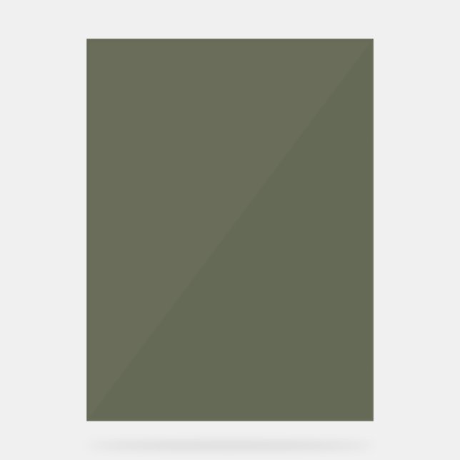 Señal Acrílica Rótulo Acrílico Verde Moss - Base de Personalizabl (Anverso)