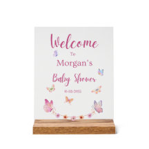 Rótulo Baby Shower de bienvenida para mariposa