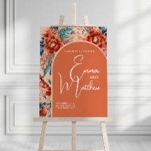 Rótulo Boda de bienvenida | Boho Terracotta Floral