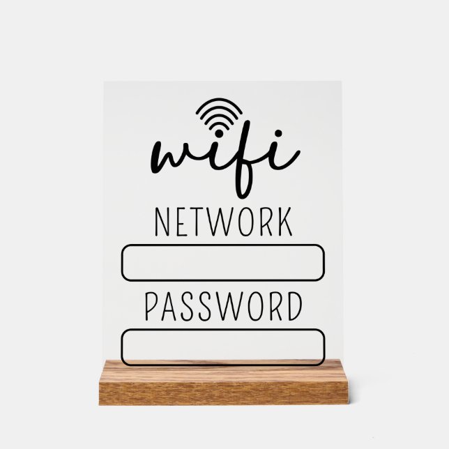 Señal Acrílica Rótulo de cuenta Wifi de cliente personalizado (Anverso)