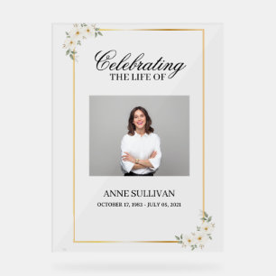 Señal Acrílica Rótulo de memoria funeraria personalizada
