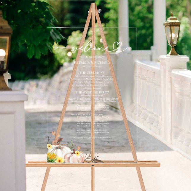 Señal Acrílica Rótulo del programa de bodas de la caída del giras (Subido por el creador)