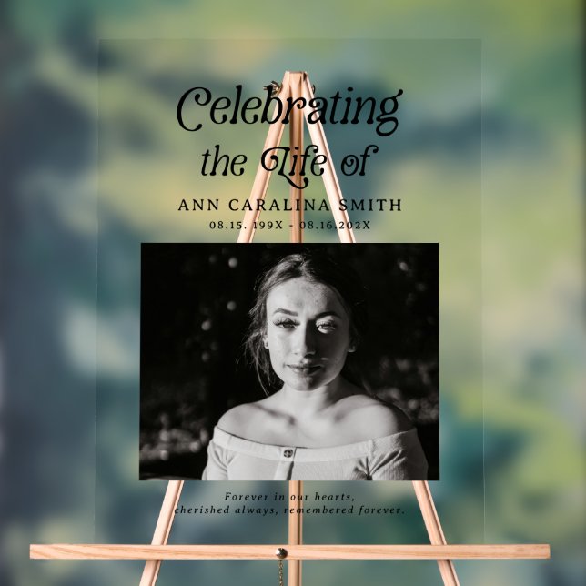 Señal Acrílica Rótulo mínimo de la Orden de Funeral Retro del Ser (Neutral )