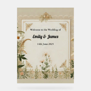 Señal Acrílica Rótulo Rústico Boda Cottagecore