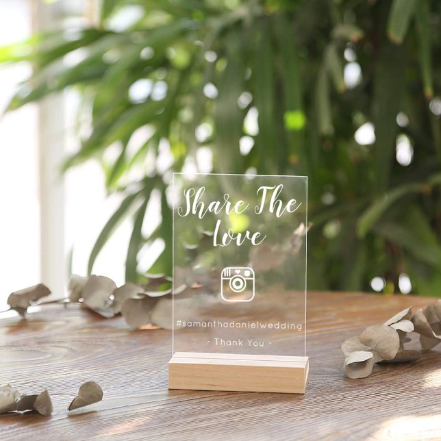 Señal Acrílica Rótulo simple y moderno de uso compartido de medio (Simple Modern Cute Social Media Sharing Sign)