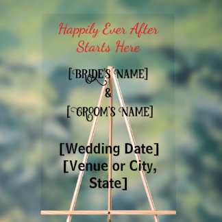 Señal Acrílica Rótulos acrílicos personalizado de 24" x 36" Boda