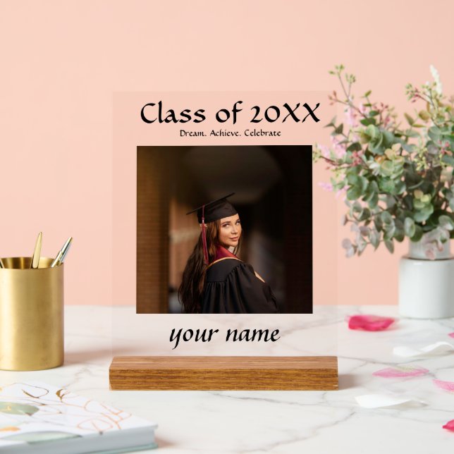 Señal Acrílica Rótulos de Fiesta de fotos de graduación - Nombre  (Boda)