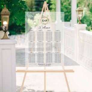 Señal Acrílica Rótulos de la tabla de asientos del Boda acrílico 