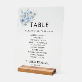 Señal Acrílica rustic dusty blue watercolor flowers & leaves